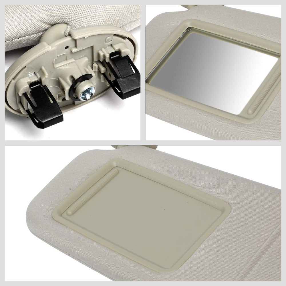 Beige Vinyl/Glass OE Factory Driver Sun Visor For 07-11 Toyota Camry 2.5L/3.5L-Consoles & Parts-BuildFastCar