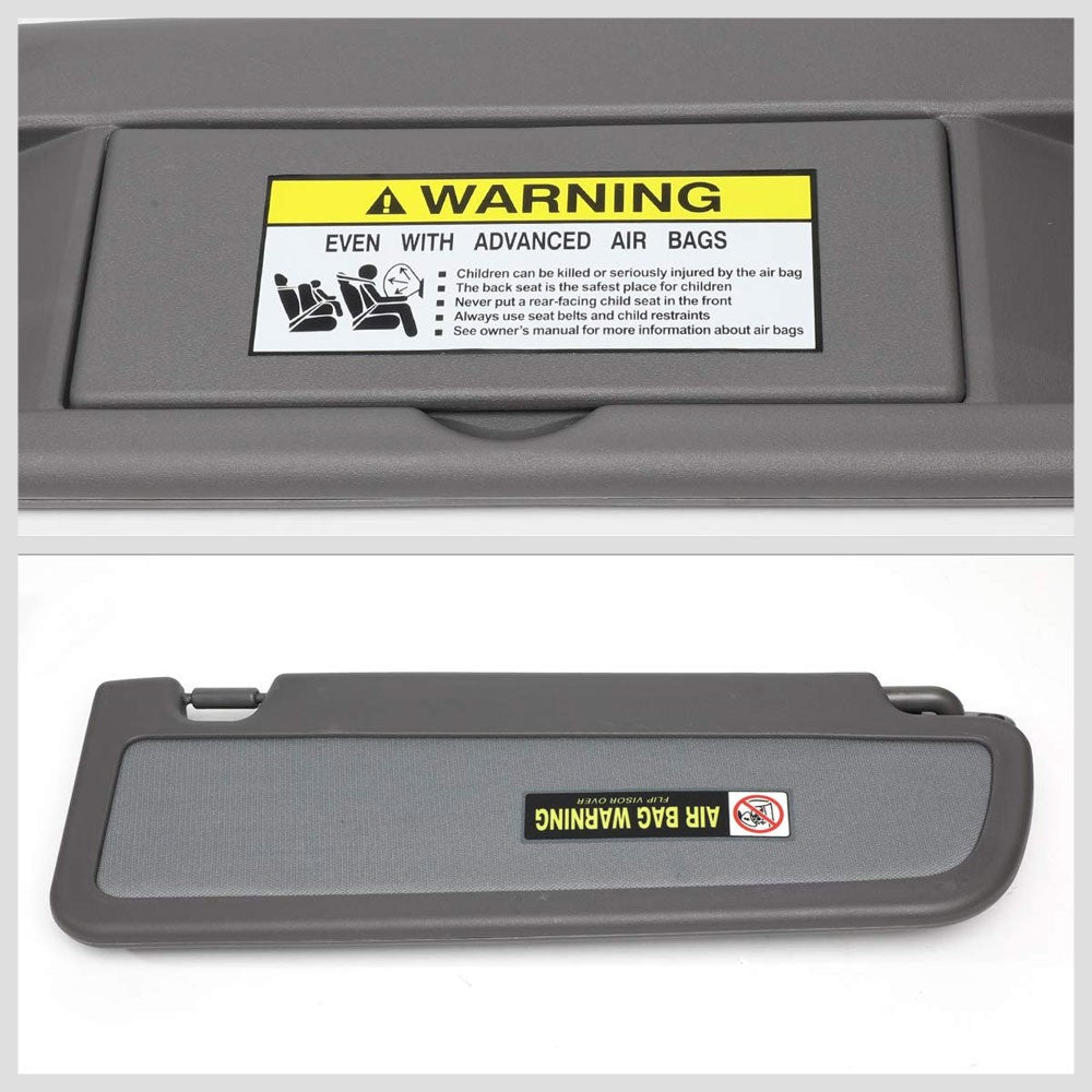 Dark Grey OE Factory Driver Sun Visor For 2006-2011 Honda Civic 1.3L/1.8L/2.0L-Consoles & Parts-BuildFastCar