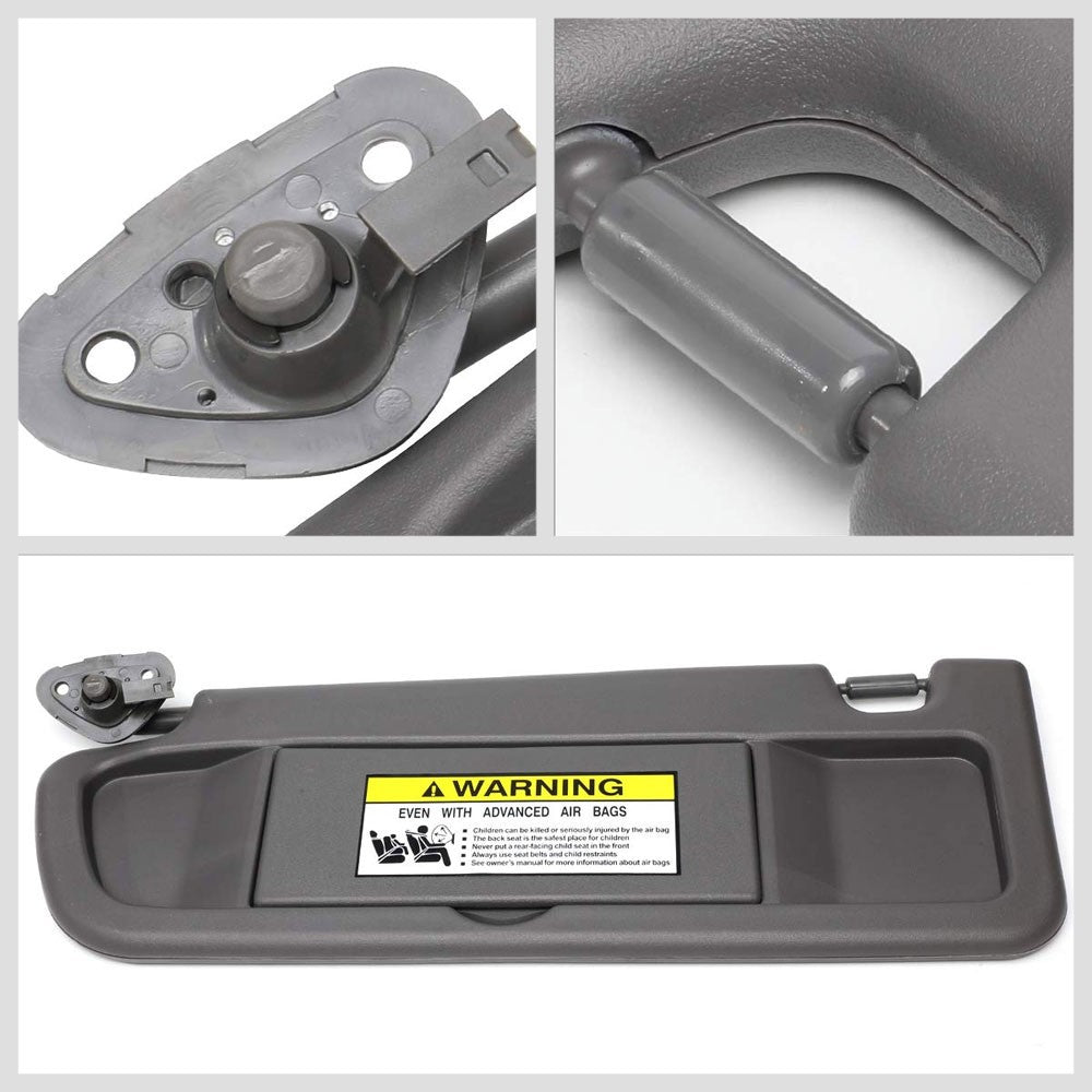 Dark Grey OE Factory Driver Sun Visor For 2006-2011 Honda Civic 1.3L/1.8L/2.0L-Consoles & Parts-BuildFastCar