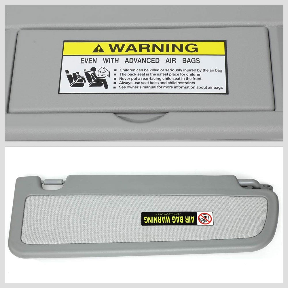 Grey Vinyl OE Factory Driver Sun Visor For 2006-2011 Honda Civic 1.3L/1.8L/2.0L-Consoles & Parts-BuildFastCar
