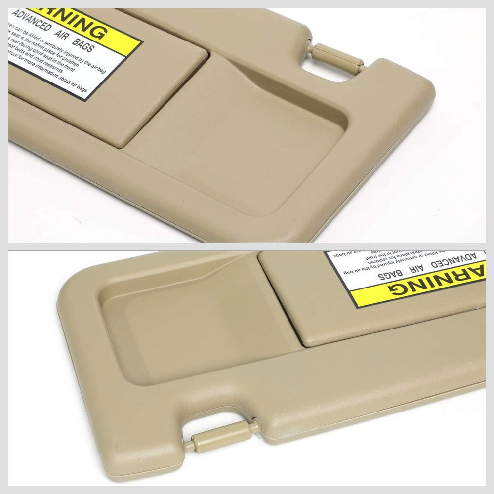 Beige Vinyl OE Factory Driver Sun Visor For 2006-2011 Honda Civic 1.3L/1.8L/2.0L-Consoles & Parts-BuildFastCar