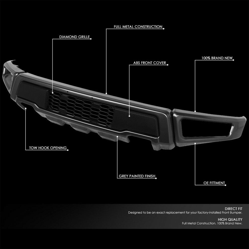 Raptor Style Steel Powdercoat Black Front Lower Bumper Bar For 15-18 Ford F-150