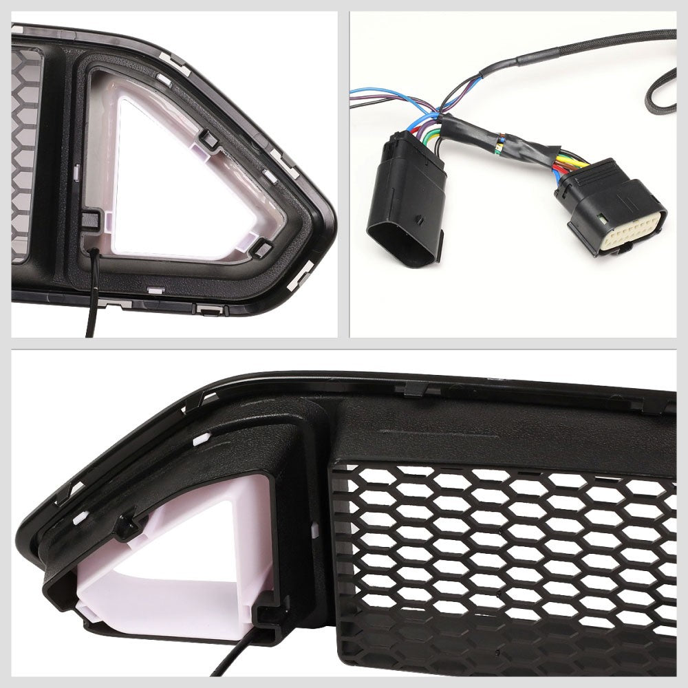 Black Honeycomb Mesh/LED DRL Front Upper Grille 18-20 Mustang BFC-FGR-TY-0149
