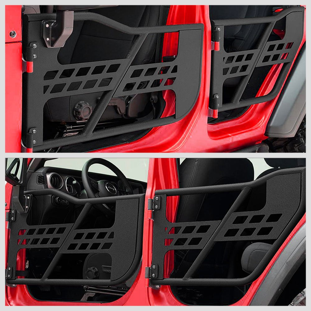 4PCS Textured Steel Tubular Safari Offroad Trail Door For 07-18 Jeep Wrangler JK