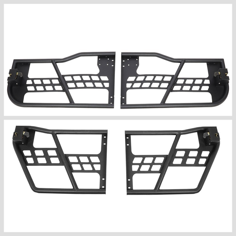 4PCS Textured Steel Tubular Safari Offroad Trail Door For 07-18 Jeep Wrangler JK