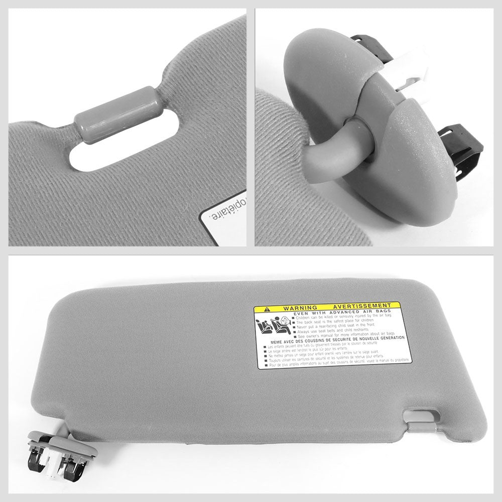 OE Style Left (Driver Side) Grey Sun Visor w/Vanity Light For 07-11 Toyota Camry