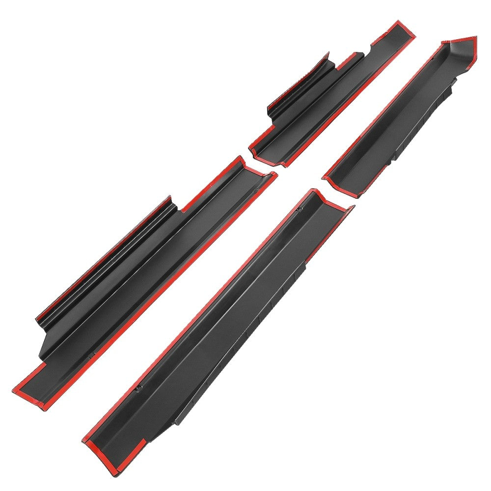 4PCS Black Crew Cab Rocker Panel & Sill Plate Cover For 09-22 Ram 1500 2500 3500