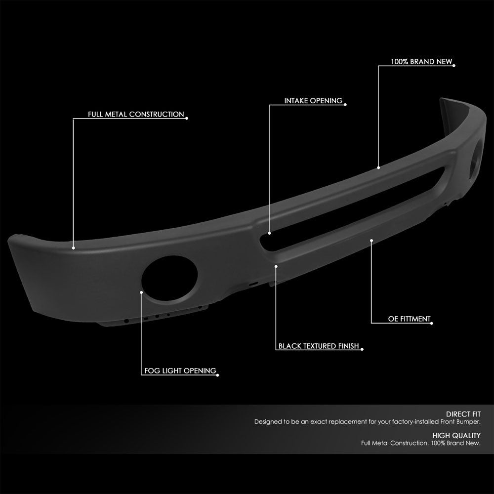 Black Steel OE Front Lower Bumper w/Fog Light Cutouts For 06-08 F-150/Mark LT