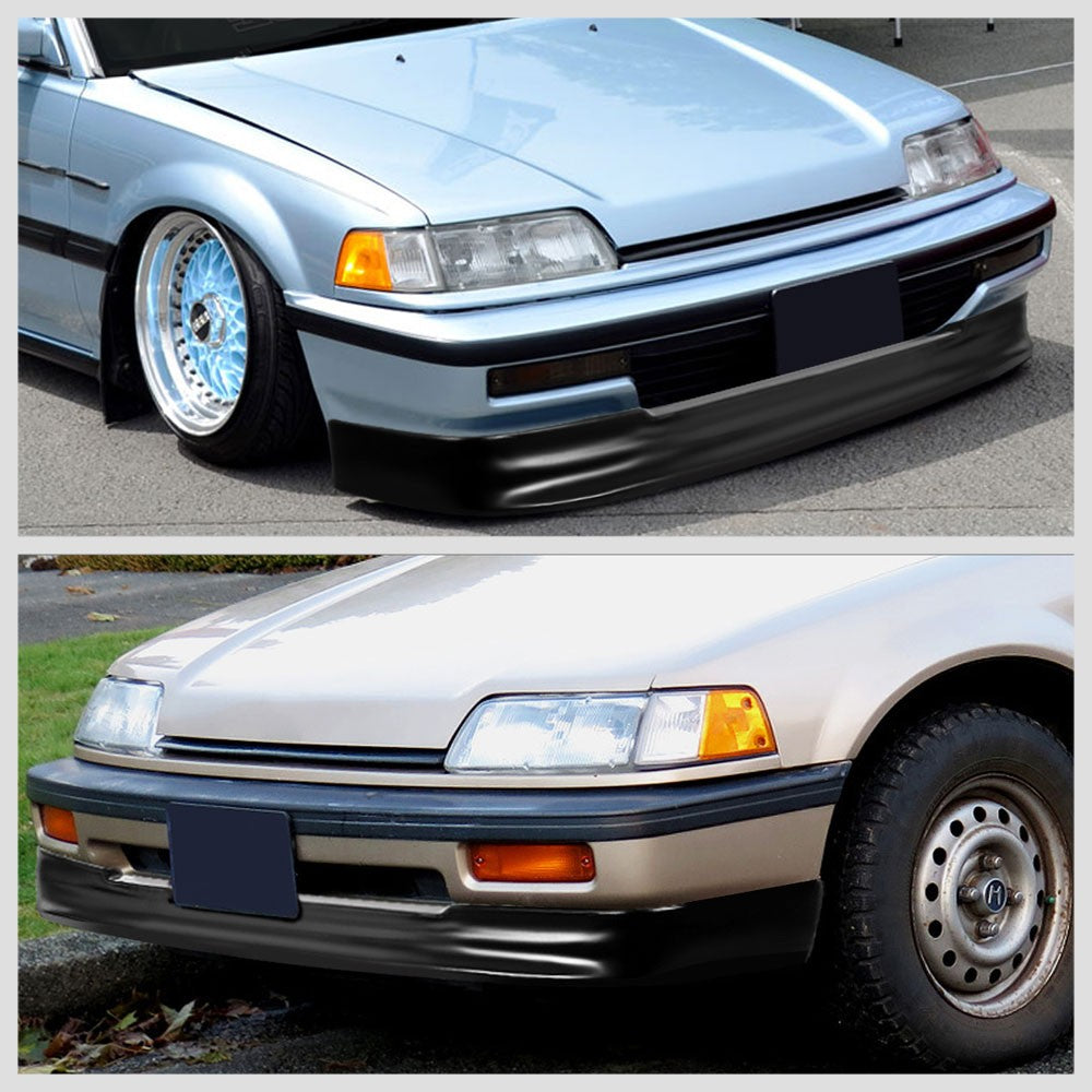 [Matte Black] Front Bumper Lip Guard Lower Body Kit For 88-91 Honda Civic USDM