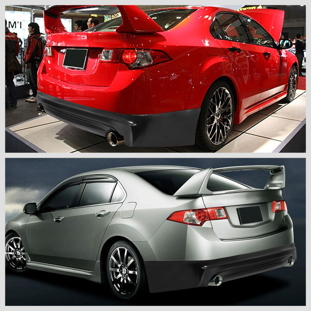 [Matte Black] Mugen Style Rear Bumper Lip Guard Body Kit For 09-14 Acura TSX