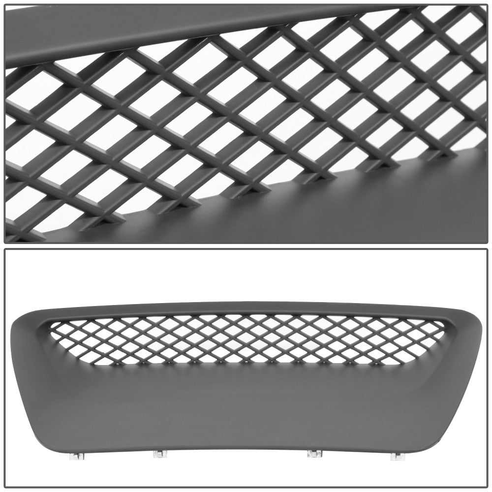 Black Matte Front Diamond Mesh Hood Scoop Vent Insert For 04-05 Ram 1500 SRT-10