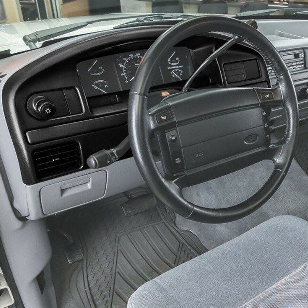 Front Black Gauge Cluster Dash Panel Dashboard Cover For 94-97 F-150 F-250 F-350