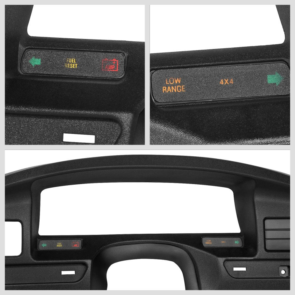 Front Black Gauge Cluster Dash Panel Dashboard Cover For 94-97 F-150 F-250 F-350
