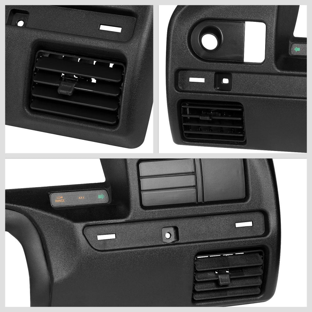 Front Black Gauge Cluster Dash Panel Dashboard Cover For 94-97 F-150 F-250 F-350