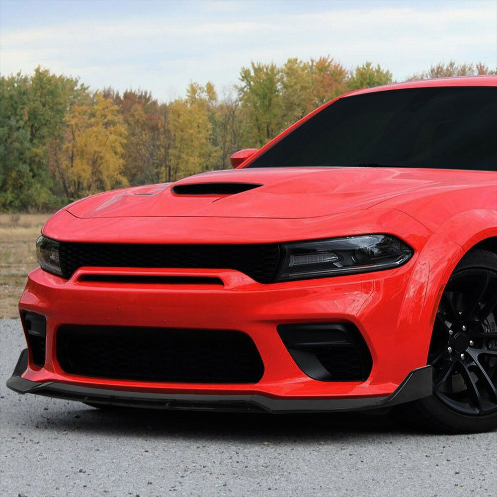 [Painted Gloss Black] Front Bumper Lip Guard V1 For 15-20 Dodge Charger SRT LD