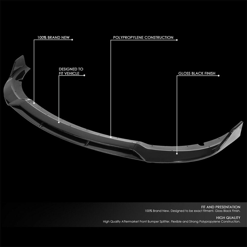 [Painted Gloss Black] Front Bumper Lip Guard V1 For 15-20 Dodge Charger SRT LD