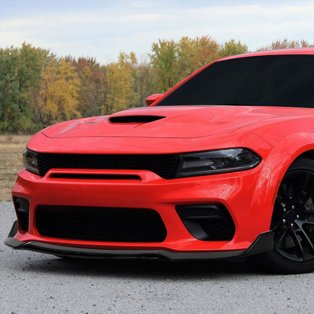 [Painted Gloss Black] Front Bumper Lip Guard V2 For 15-20 Dodge Charger SRT LD