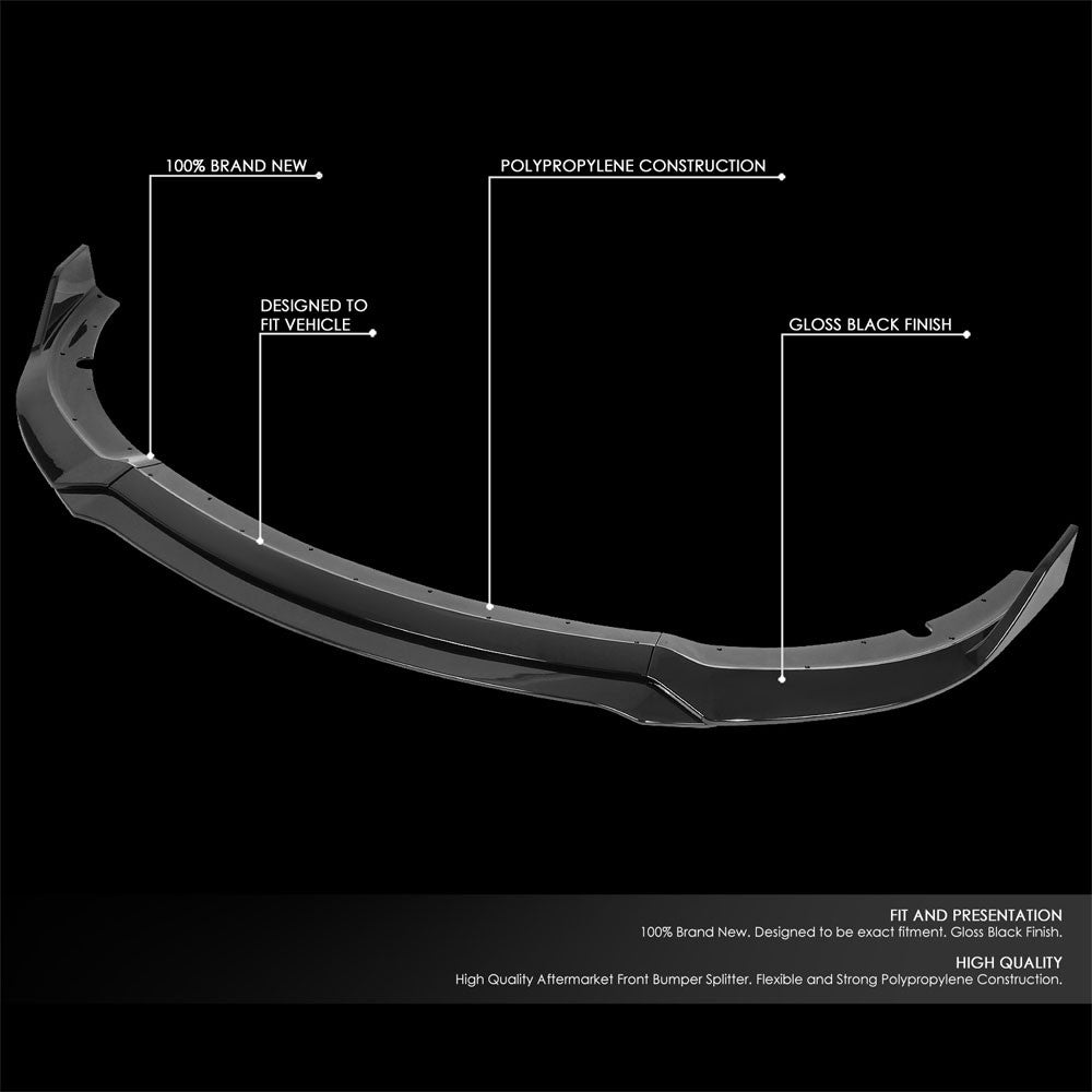 [Painted Gloss Black] Front Bumper Lip Guard V2 For 15-20 Dodge Charger SRT LD