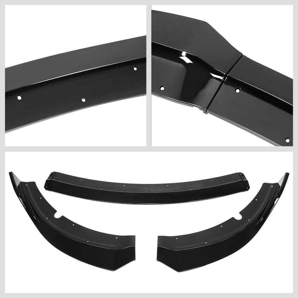 [Painted Gloss Black] 3PC Front Bumper Lip Guard For 15-20 Dodge Charger SRT LD