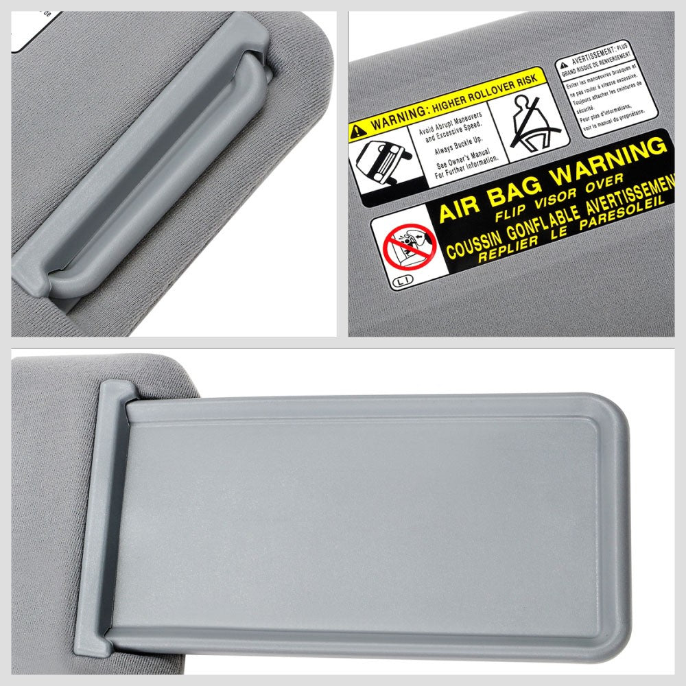 Grey Drive Side (Left) OE Style Sun Visor Sunshade For 05-15 Tacoma Double Cab