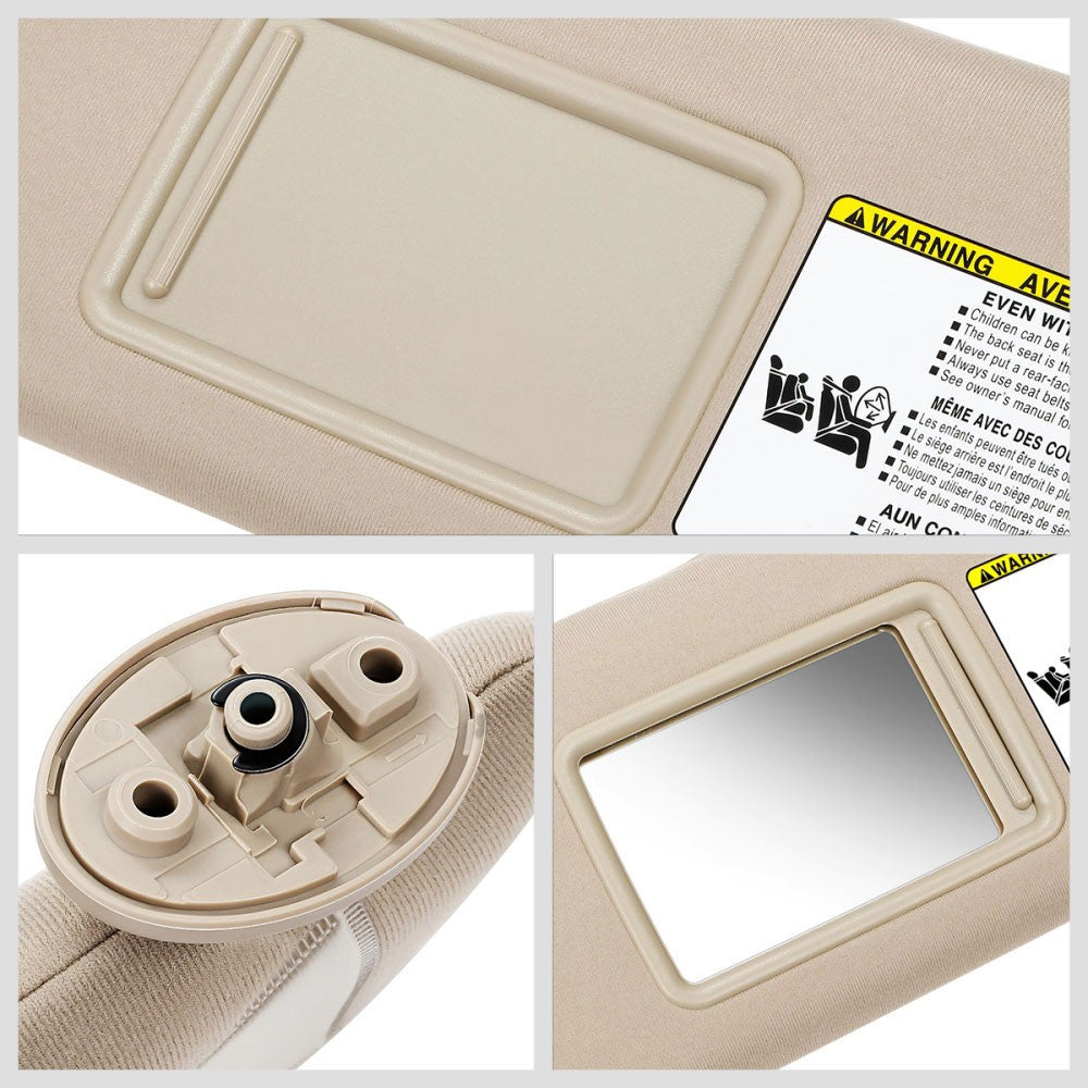 Beige Drive Side (Left) OE Style Sun Visor Sunshade For 05-15 Tacoma Double Cab