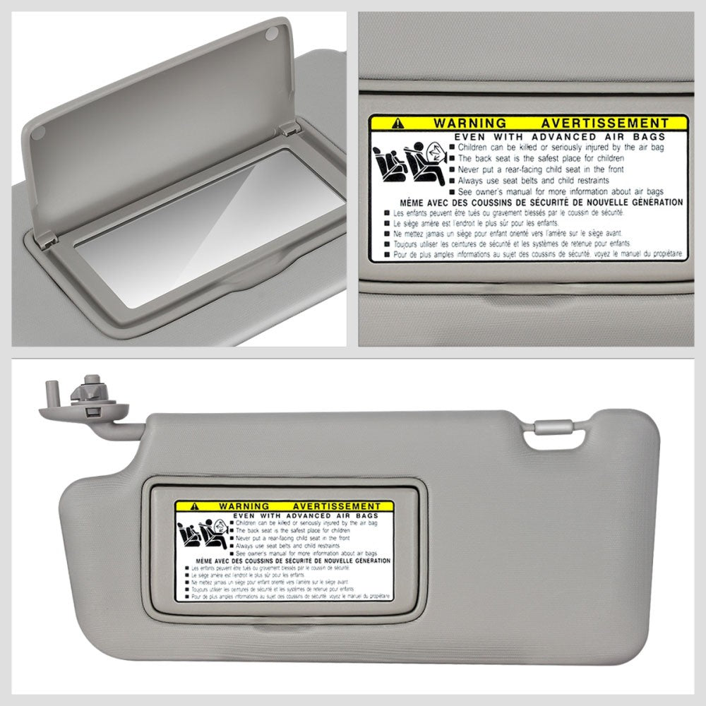 Gray Drive Side (Left) OE Style Sun Visor Sunshade For 12-15 Honda Civic