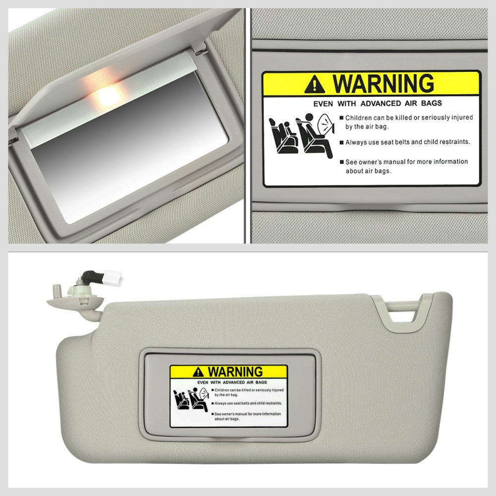 Gray Drive Side (Left) OE Sun Visor Sunshade For 08-10 Accord/10-11 Crosstour