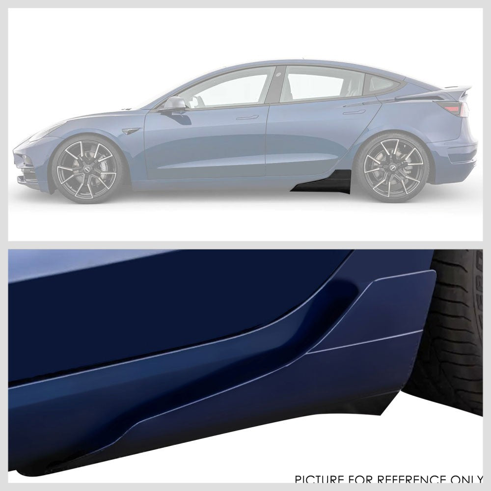 Rear Left+Right Black Matte Door Side Skirt Panel Splitter 17+ Tesla Model 3 BFC-SDSK-TY-0259