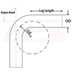 HPS 3" OD (76mm) 110 Degree Bend 16 Gauge Aluminum Tubing Elbow Pipe 3" CLR-Performance-BuildFastCar