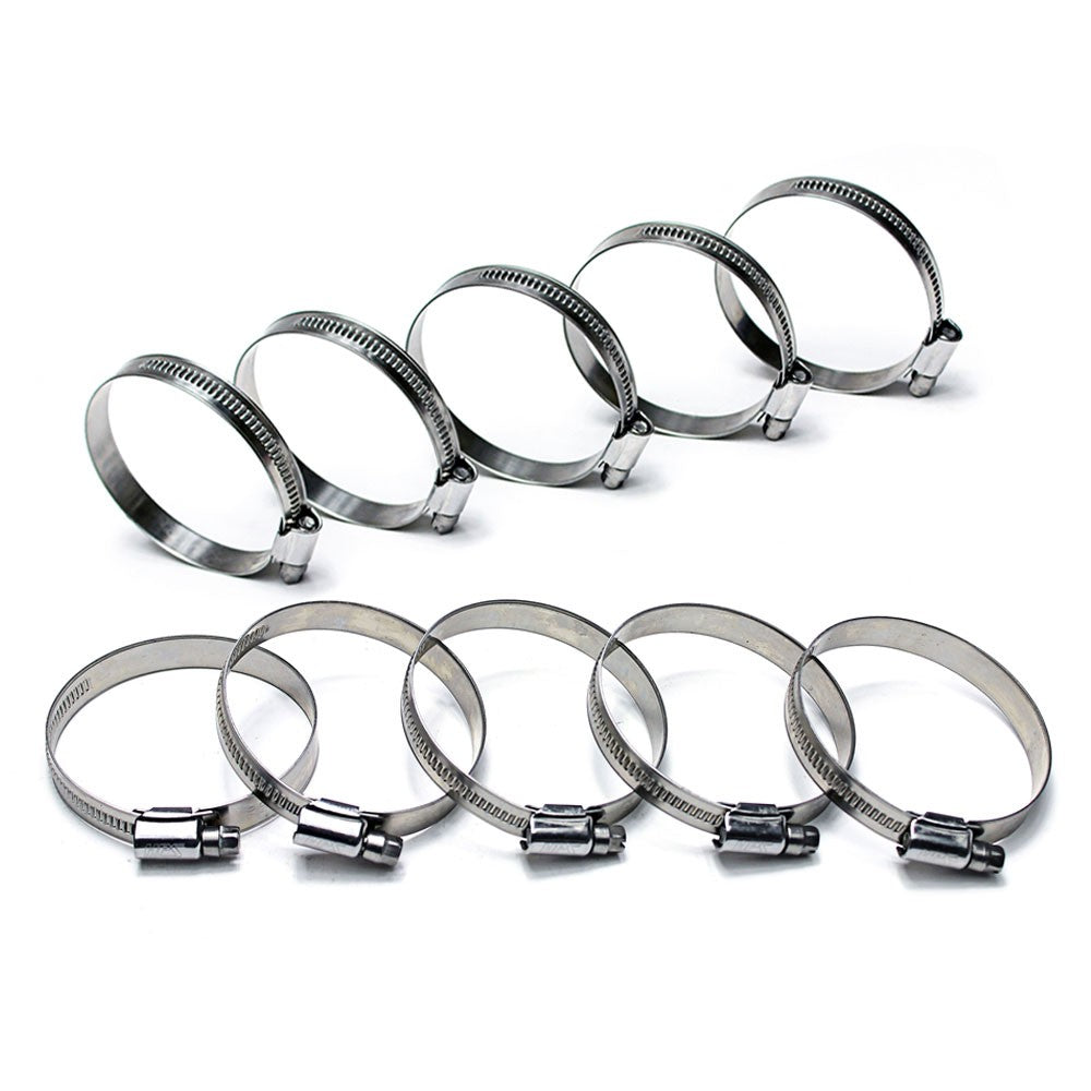 10x HPS 3/4&quot; - 1-1/8&quot; (19mm - 28mm) Stainless Steel Embossed Hose Clamps SAE 10-Performance-BuildFastCar