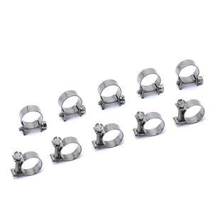 10x HPS 19/32"-43/64" (15mm-17mm) Stainless Steel Fuel Injection Hose Clamp SAE 15-Performance-BuildFastCar