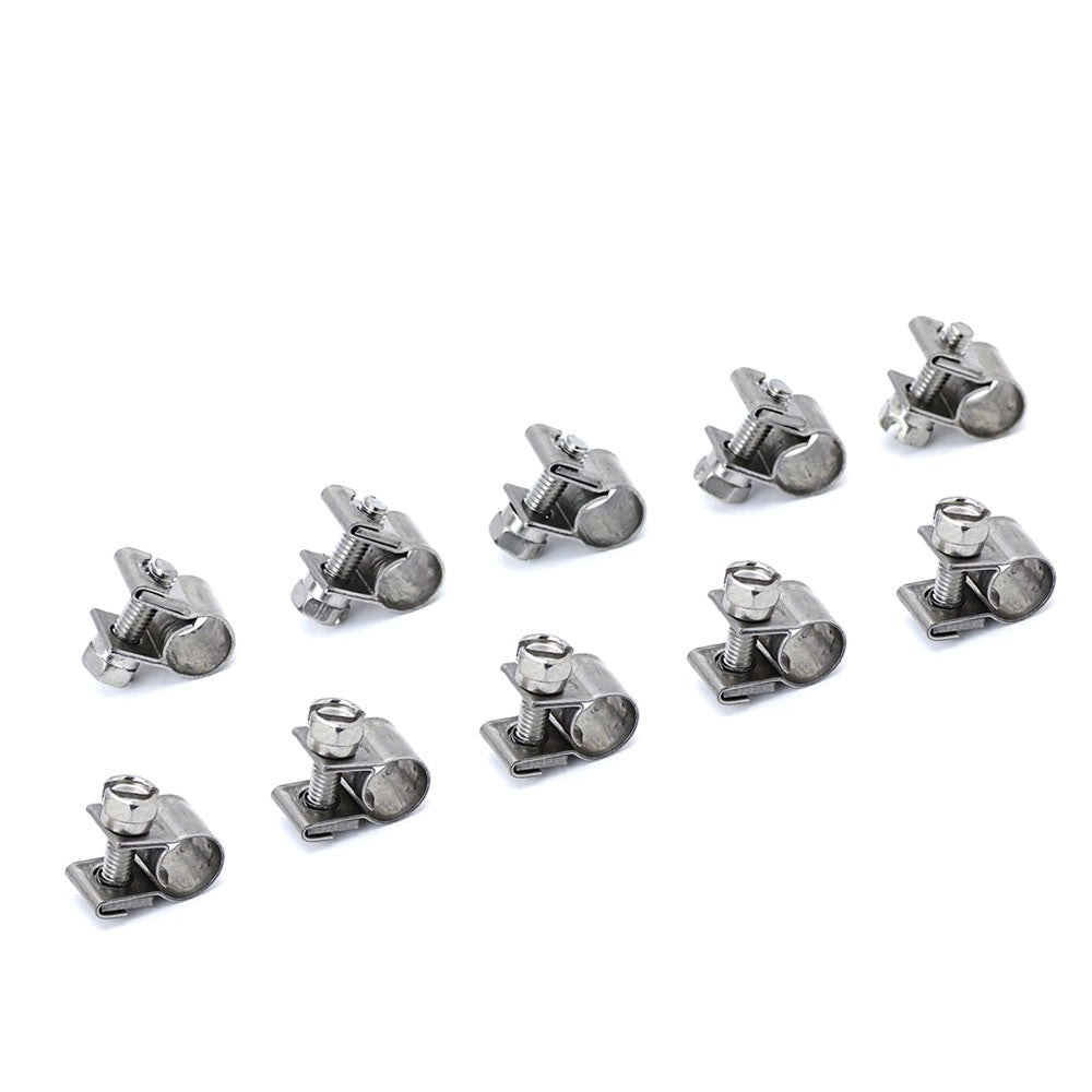 10x HPS 23/64"-7/16" (9mm-11mm) Stainless Steel Fuel Injection Hose Clamp SAE 10-Performance-BuildFastCar