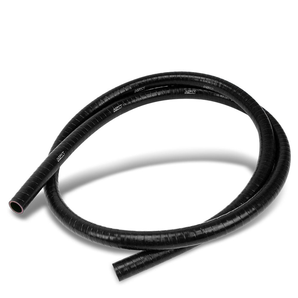 HPS 1/2" (13mm) FKM Lined Oil Resistant Hose FKM-4F-050-BLK (4 Feet Length Black 1-Ply Reinforced Polyester Silicone)-Universal Hose-BuildFastCar
