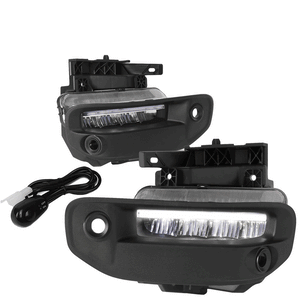 Clear Lens LED Front Bumper Fog Light Lamps+DRL Bar 19-22 Ram 1500 BFC-FOLK-351-CH