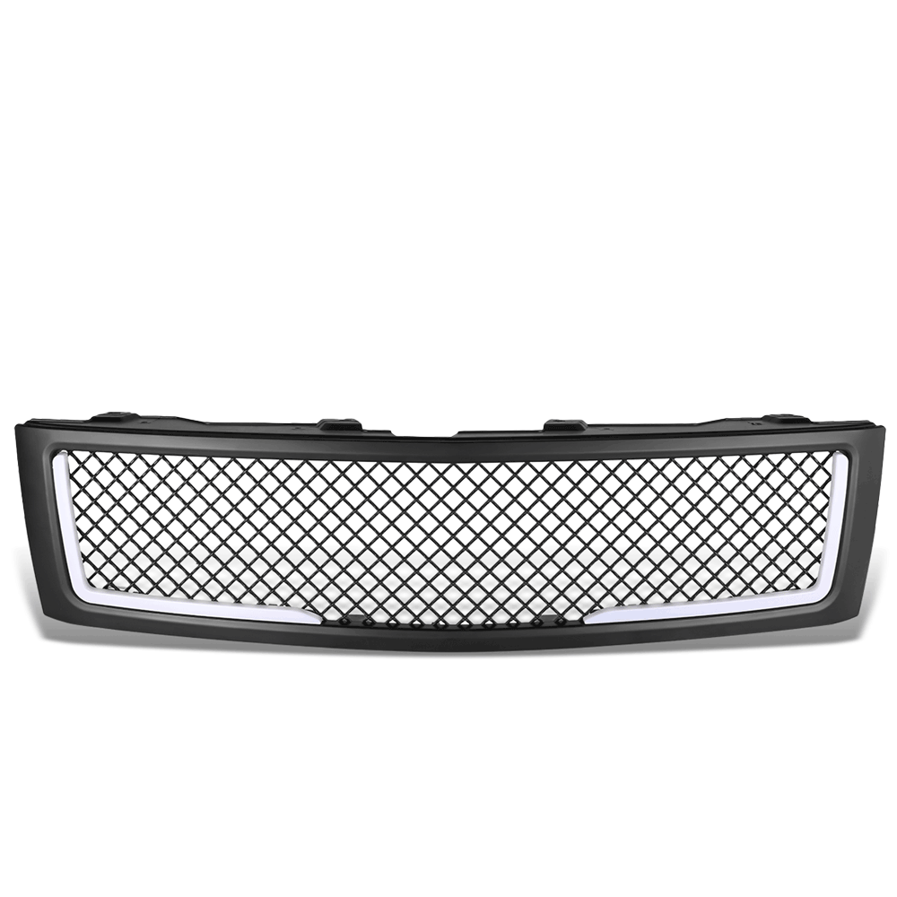 BFC-FGR-1-LB-002T2-MBK Matte Black Diamond Mesh LED DRL Front Grille BFC-FGR-1-LB-002T2-MBK