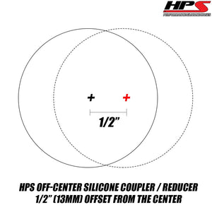 HPS 2" - 2.5" (51mm - 63mm) 6" Long Silicone Offset Hose Reducer Black HTSOR-200-250-L6-BLK
