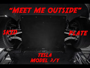 HPS SP-TM3Y-R Black Rear Engine Skid Plate Undertray Protection Shield For 17+ Tesla Model 3/Model Y