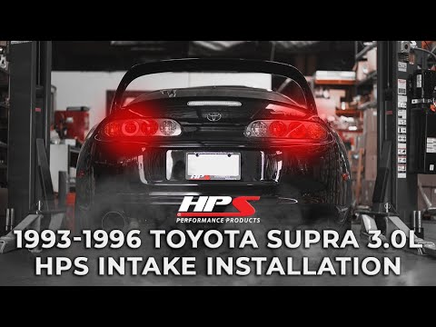 HPS Black Aluminum Shortram Air Intake Kit w/Heat Shield For 93-96 Toyota Supra 3.0L Non Turbo 2JZGE