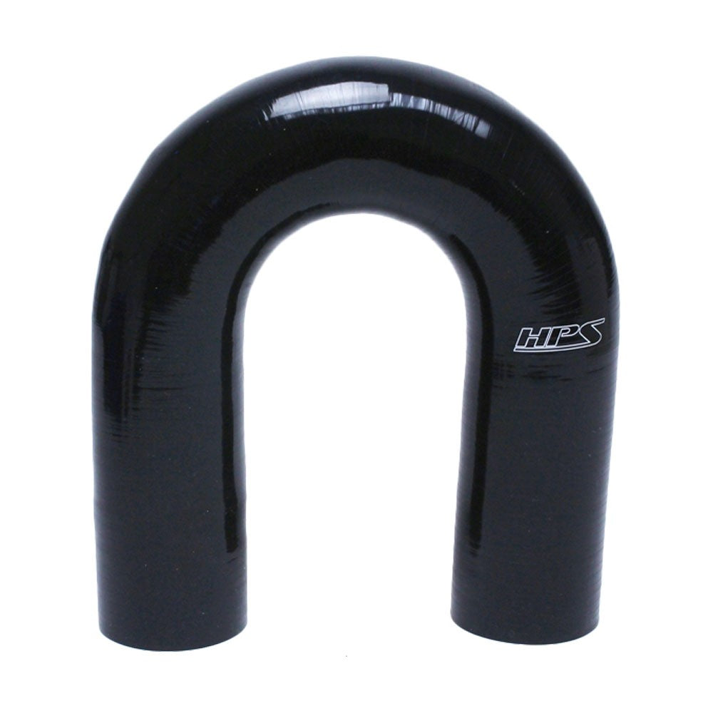 HPS 4.5" Length 3" (76mm) ID Black 4Ply Elbow Couple Silicone 180 Degree Coolant Hose-Performance-BuildFastCar