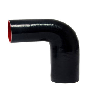 HPS Black 4-Ply Silicone 90 Degree Elbow Reducer Hose 3"-4.5" (76mm - 114mm) ID 