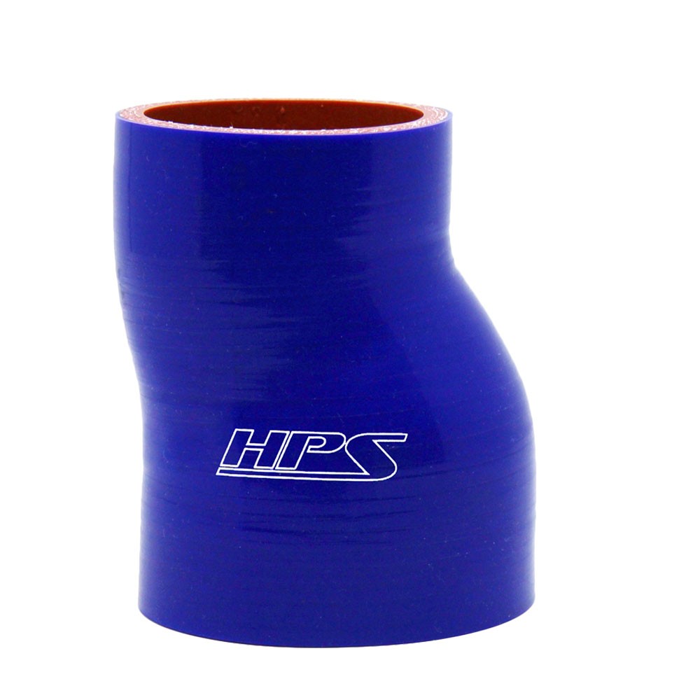 HPS 2.38">3" (60mm>76mm) ID Blue Silicone Offset Reducer Coupler Hose 3" Long-Performance-BuildFastCar
