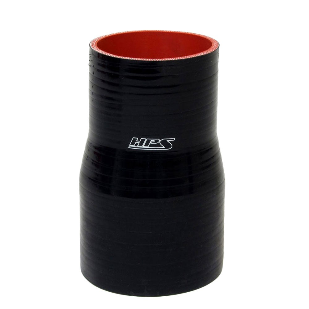 HPS 4&quot; Length 2.38&quot; - 3&quot; (60mm - 76mm) ID Black 4-Ply Silicone Reducer Coupler Hose-Performance-BuildFastCar