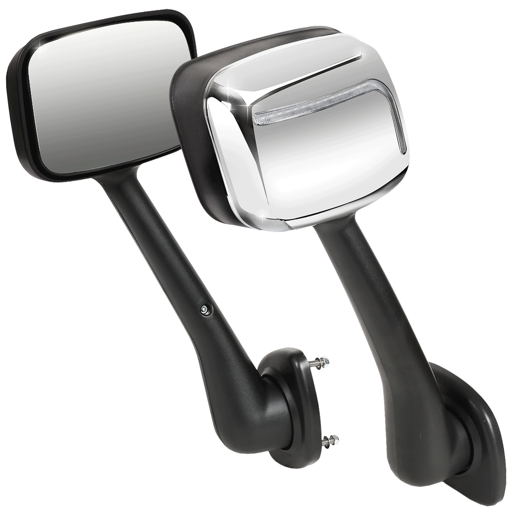 Chrome 12V L-Pattern LED Turn Signal Side View Mirror 08-17 Cascadia BFC-SVMIR-HY-006-CH