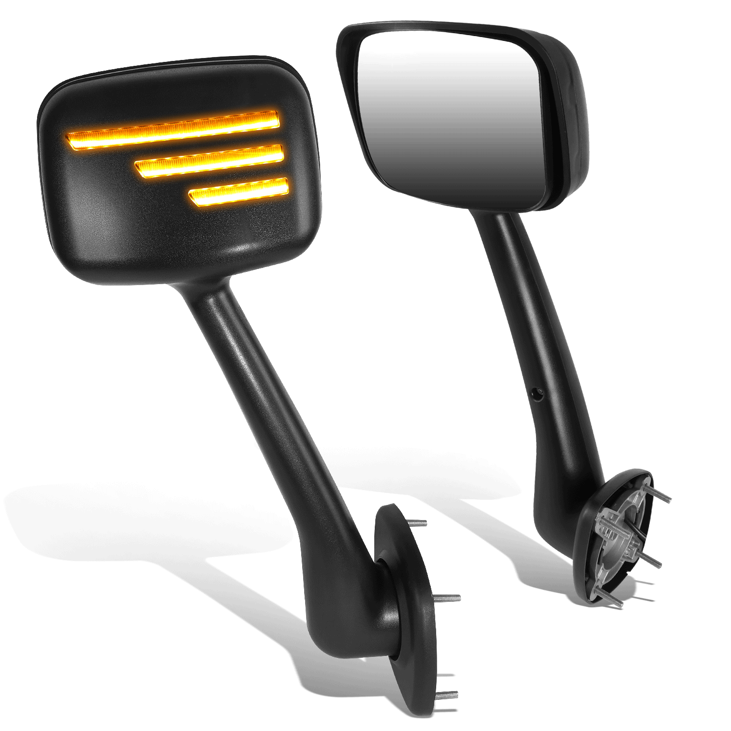 Black 12V 3-Strip LED Turn Signal Side View Mirror 08-17 Cascadia BFC-SVMIR-HY-008-BK