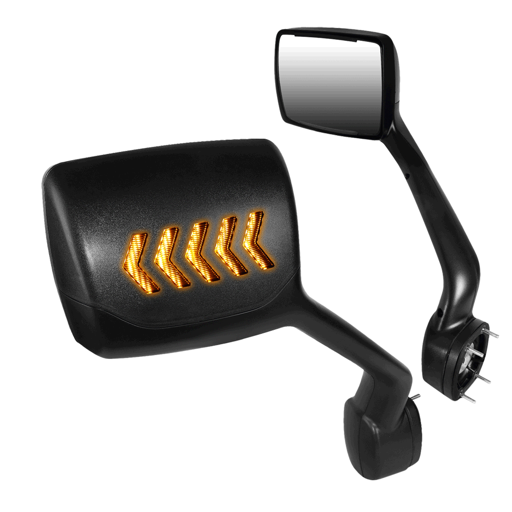 Black 12V 5-Arrow LED Turn Signal Side View Mirror T680 579 587 BFC-SVMIR-HY-010-BK