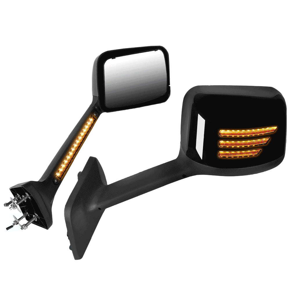 Sequential 3Strip LED Signal Black Side View Mirror 18+ Harvester BuildFastCar