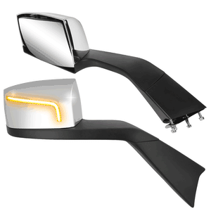 Sequential LPattern LED Signal Chrome Side View Mirror 18-21 Volvo VNL BFC-SVMIR-HY-017-CH