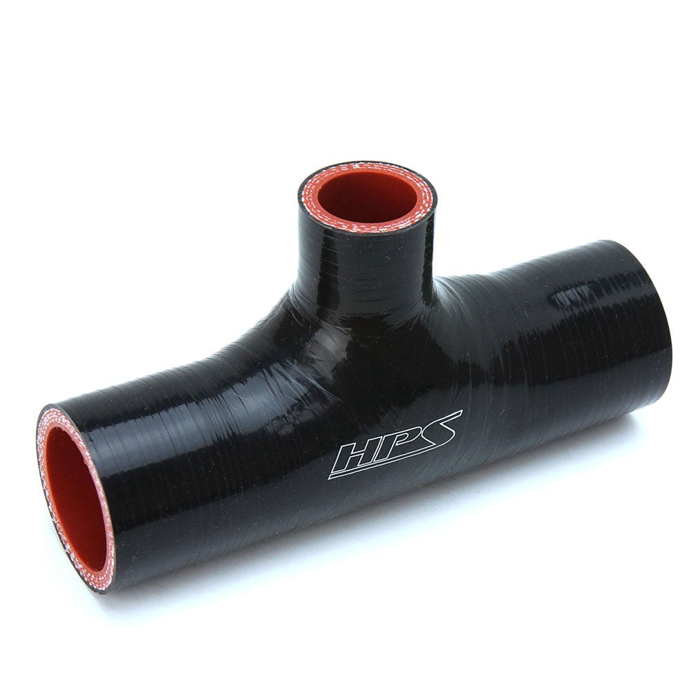 HPS 1.25&quot; (32mm) ID Black Silicone Coupler Coolant T Shape Hose Tee Adapter 6&quot; L-Performance-BuildFastCar